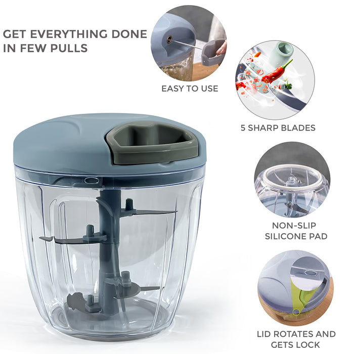 Manual Food Chopper with Pull String