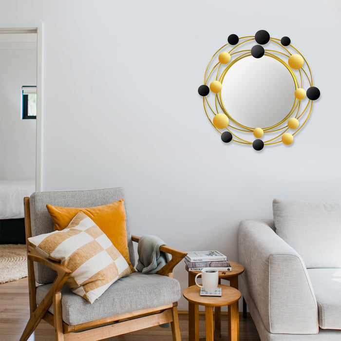 Gold Framed Circle Mirror - 75 cm