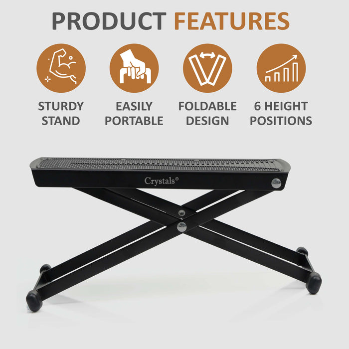 Adjustable Guitar Foot Rest Footstool Stand