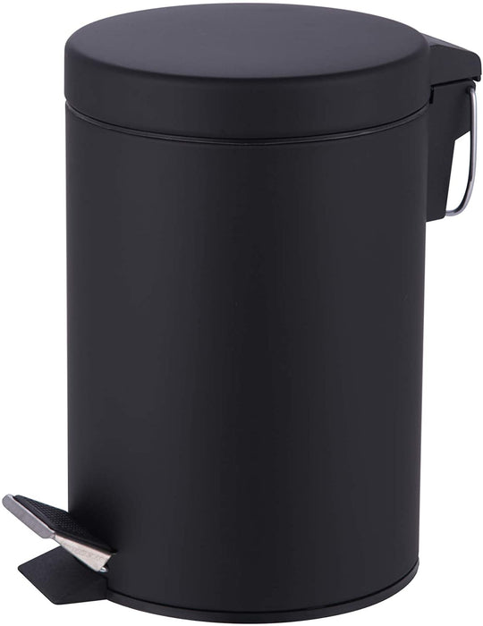 3L Bathroom Pedal bin Black with Toilet Brush