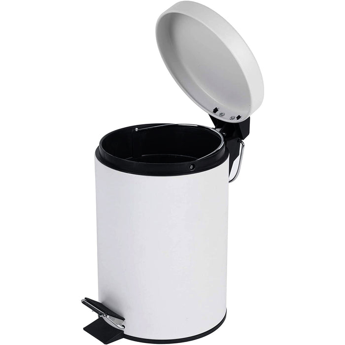 Stainless Steel 3L Small Pedal Bin - White