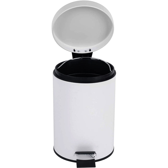 Stainless Steel 3L Small Pedal Bin - White