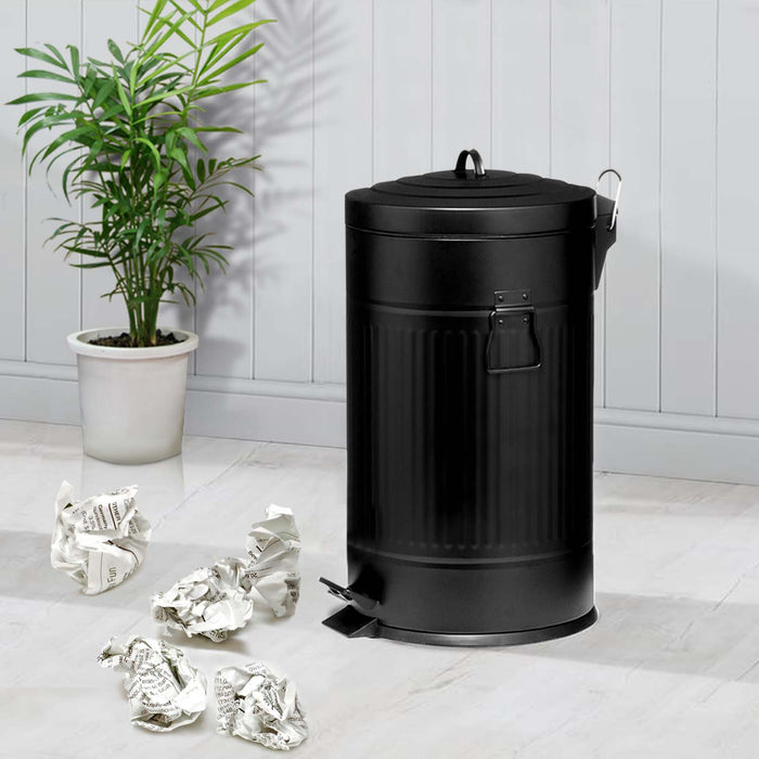 American Style Black Pedal Bin 30L