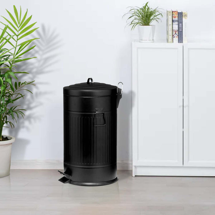 American Style Black Pedal Bin 30L