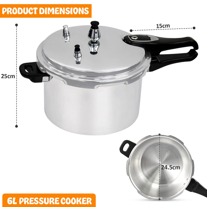 6/7.5 Litre Home Dual Handle Pressure Cooker