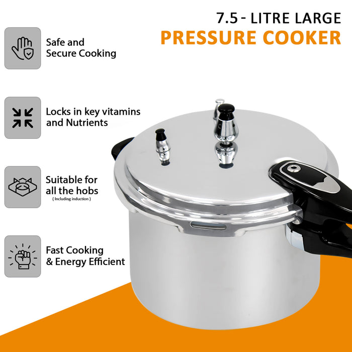 6/7.5 Litre Home Dual Handle Pressure Cooker