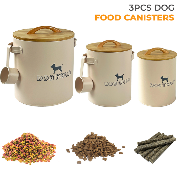 3pcs Pet Dog Food Storage Container Bin