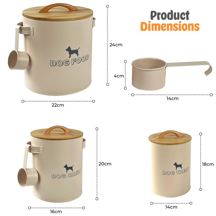 3pcs Pet Dog Food Storage Container Bin