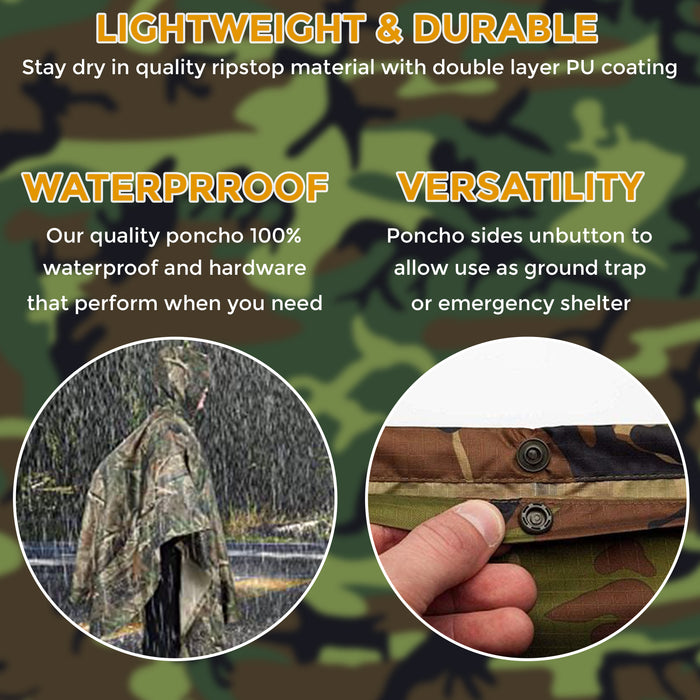 Heavy Duty Waterproof Poncho Adult