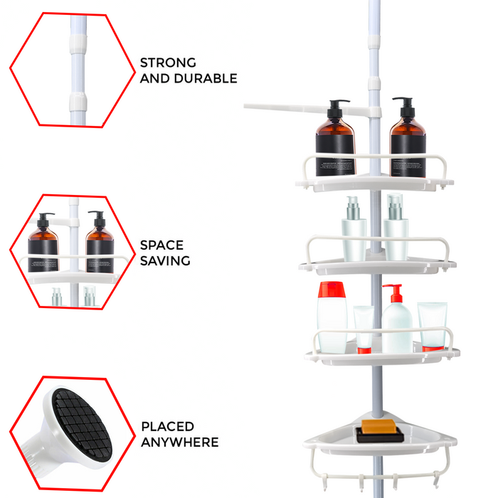 4-Tier Bathroom Storage Rack Shower Caddy