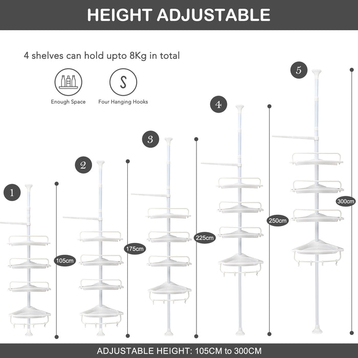 4-Tier Bathroom Storage Rack Shower Caddy