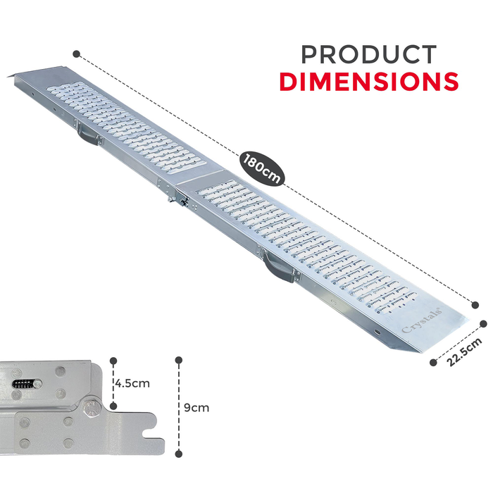 2-Pcs Steel Foldable Loading Ramp