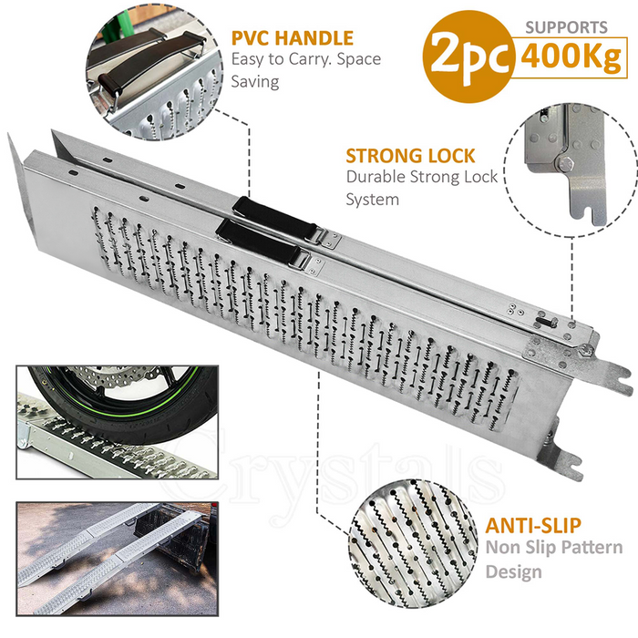 2-Pcs Steel Foldable Loading Ramp