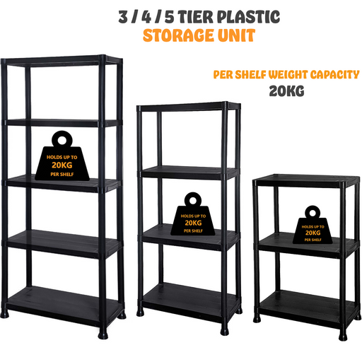 3/4/5 Tier Plastic Shelving Rack