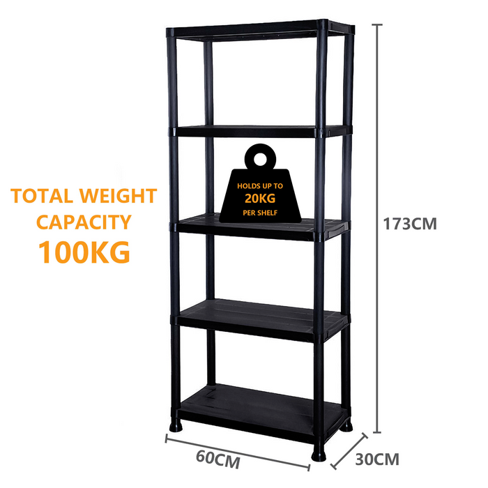 5 Tier Rack Capacity and Dimensions