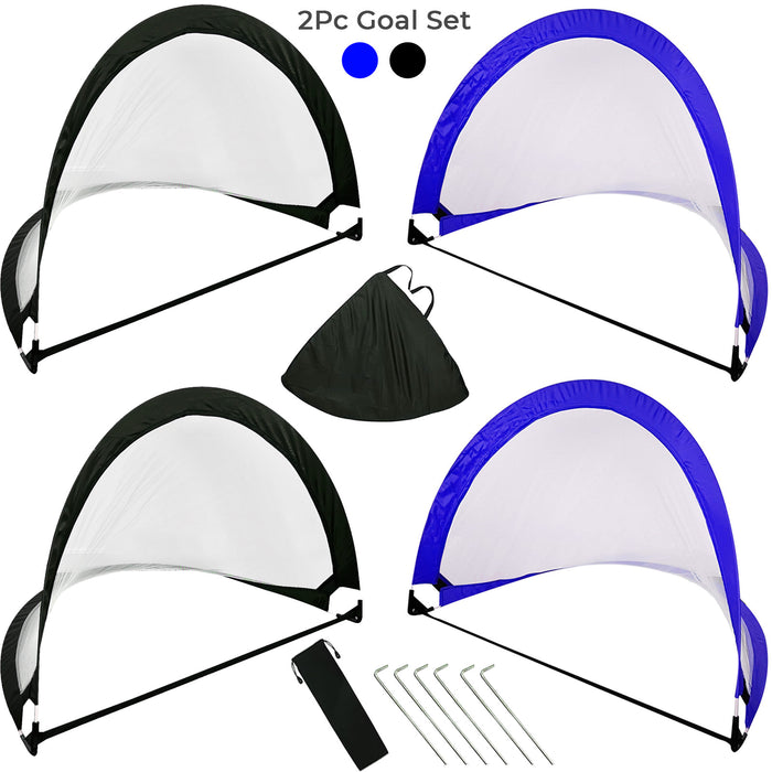 2 x Pop Up Football Goal Set with Carrying Case