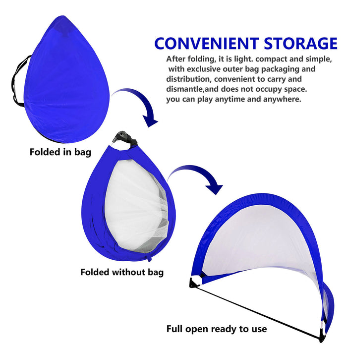 2 x Pop Up Football Goal Set with Carrying Case