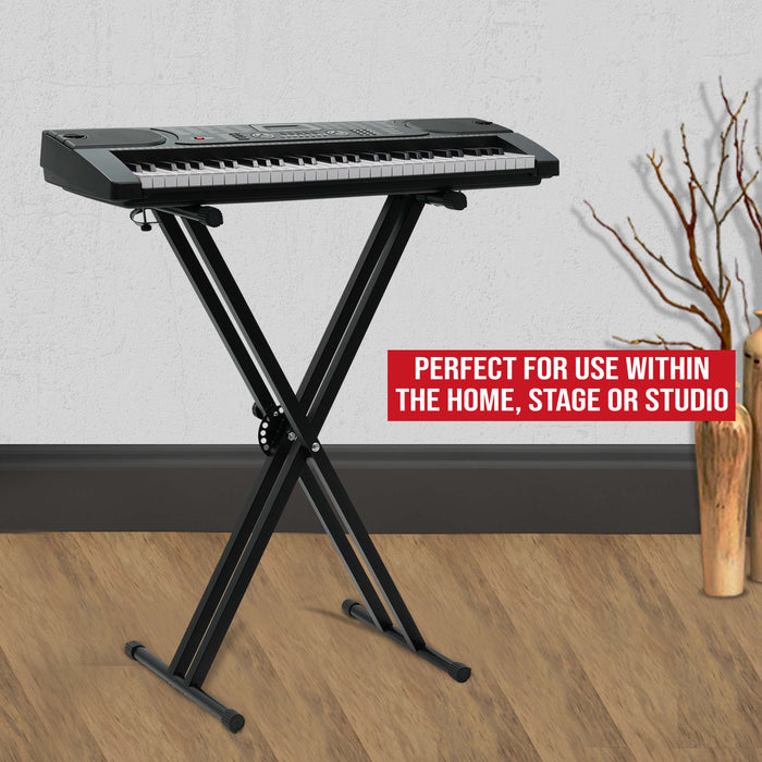 Double Tubes  X Frame Piano Keyboard Stand