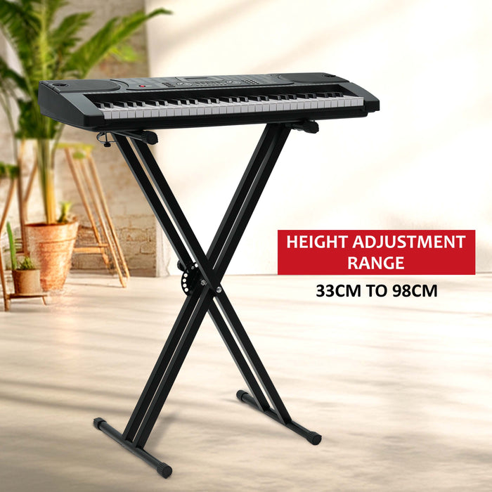 Double Tubes  X Frame Piano Keyboard Stand