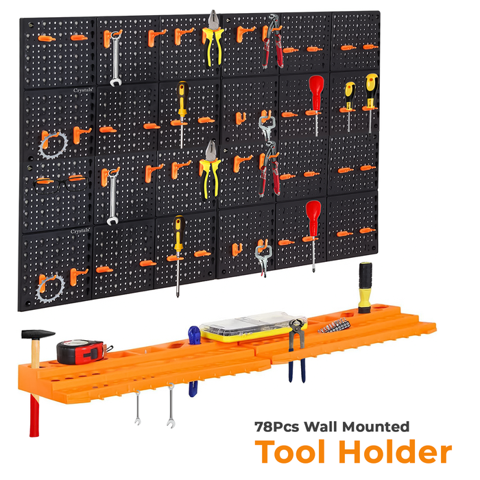 78 Pcs Wall Mountable Tool Organiser