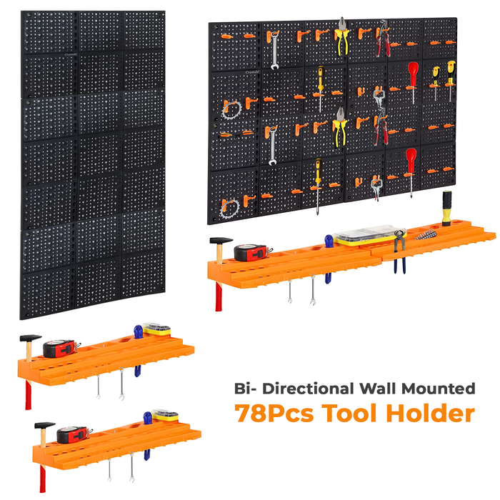 78 Pcs Wall Mountable Tool Organiser