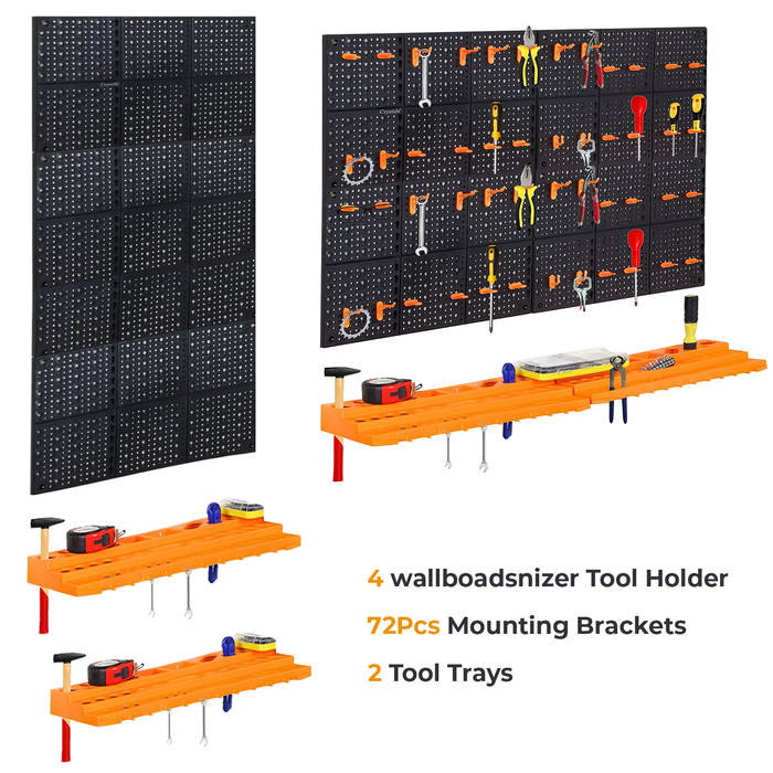 78 Pcs Wall Mountable Tool Organiser