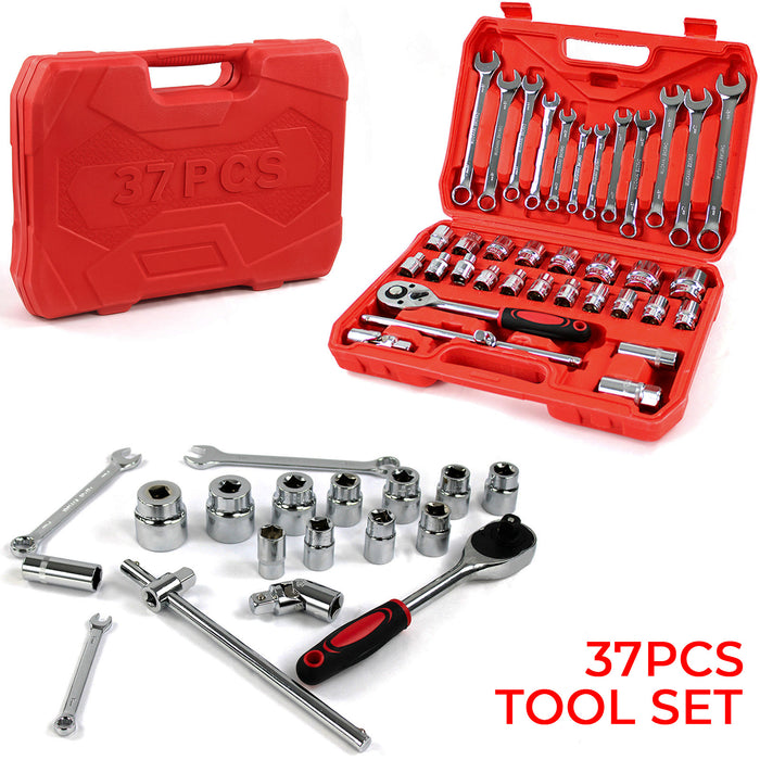 37pcs Spanner Socket Ratchet Wrench Set