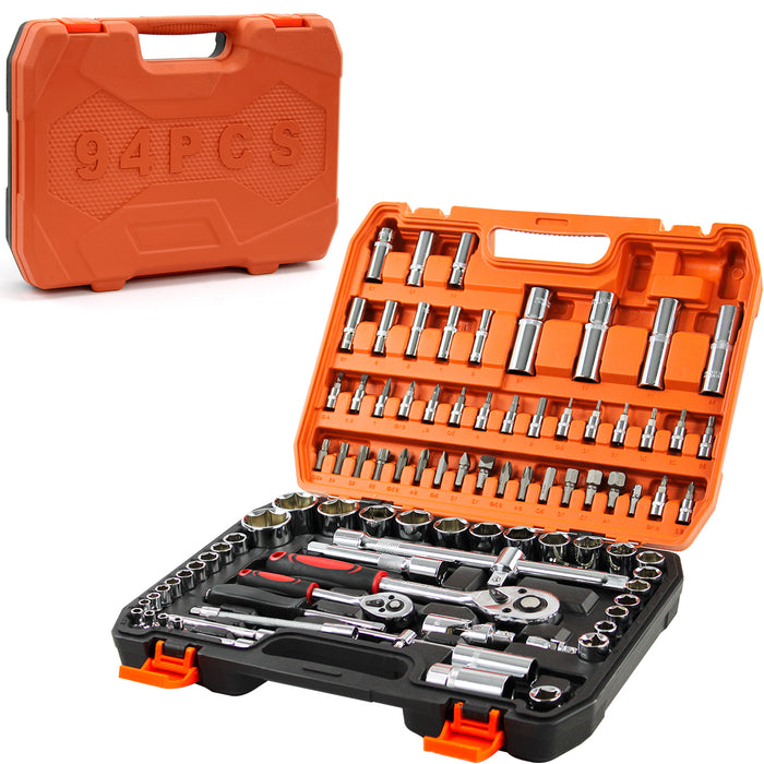 94 Piece 1/4" & 1/2" Dr Socket Set