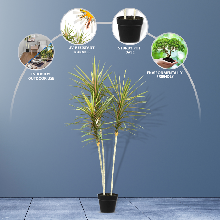 1.6M Artificial Dracaena Tree 195 Leaves - Artificial Plant