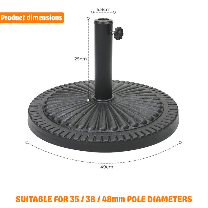 14kg Round Concrete Parasol Base Umbrella