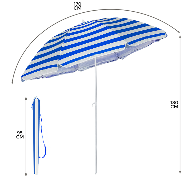 1.7M Garden Sun Umbrella Parasol