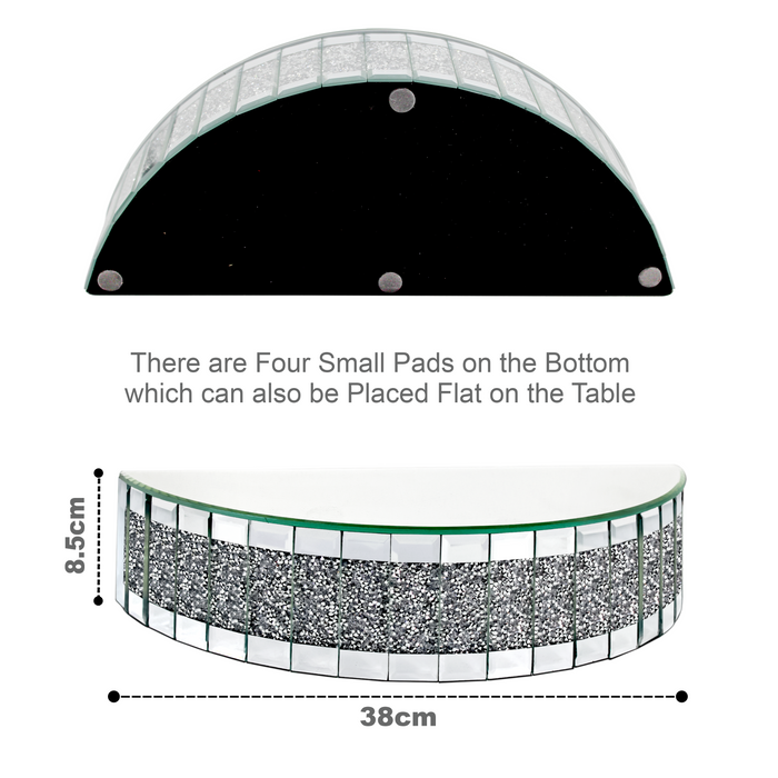 Crushed Crystal Mirrored Shelf, 38*15*8 cm