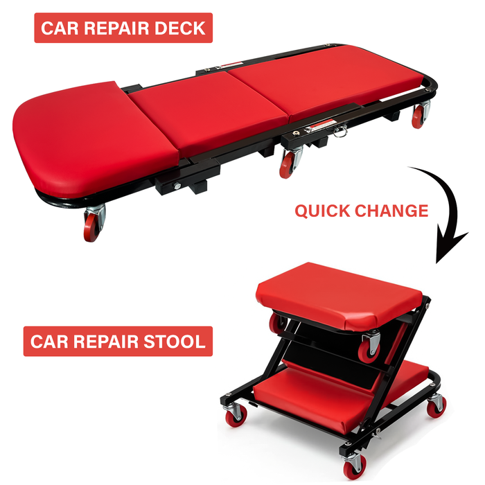 Creeper Deck Quick Change to Repair Stool