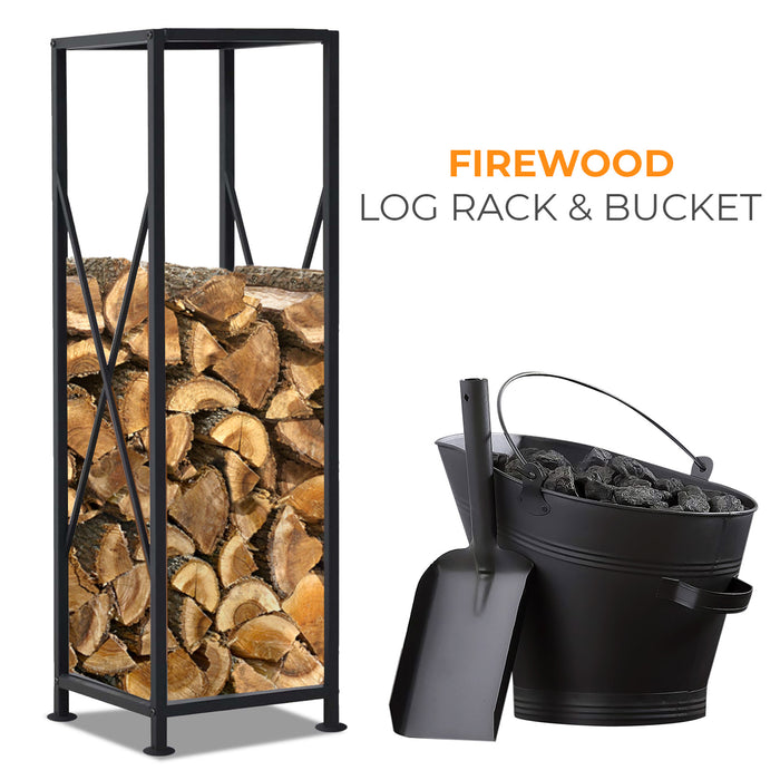 Firewood Log Rack & Bucket