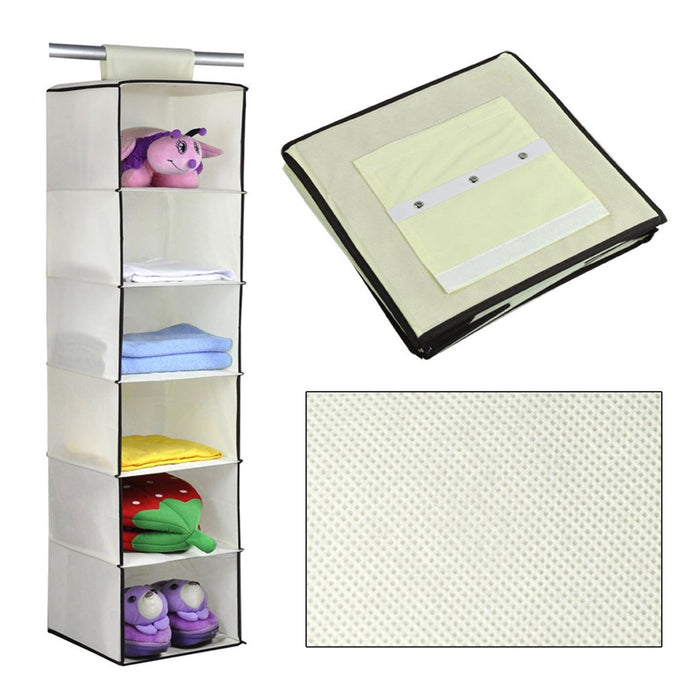 6 Pockets Garments Cloth Storage Hanger