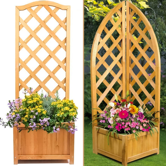 Lattice Wooden Garden Planter - Medium