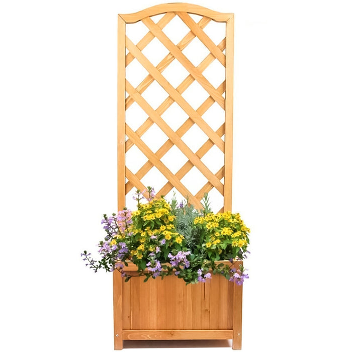 Lattice Wooden Garden Planter - Medium