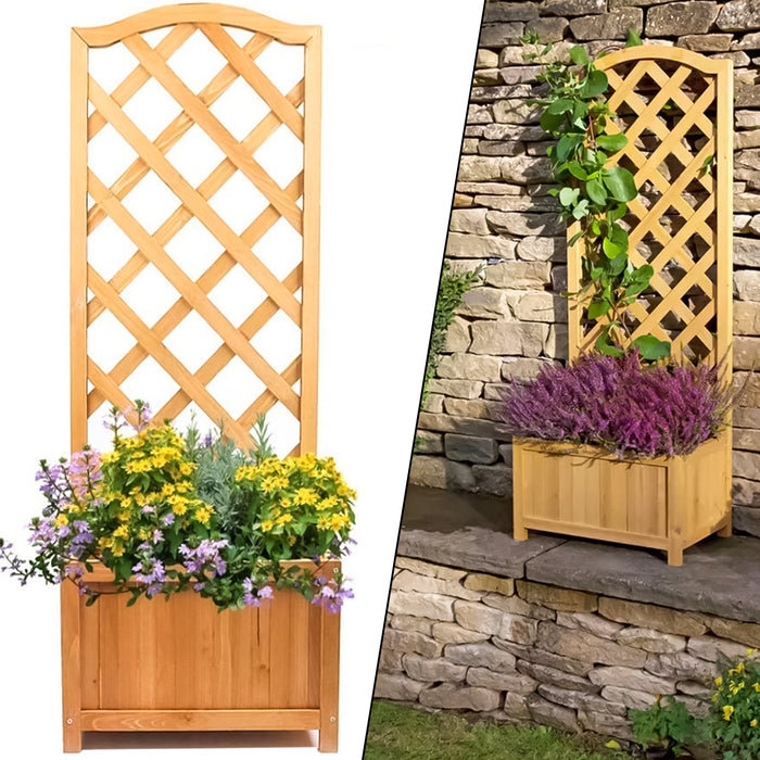 Lattice Wooden Garden Planter - Medium