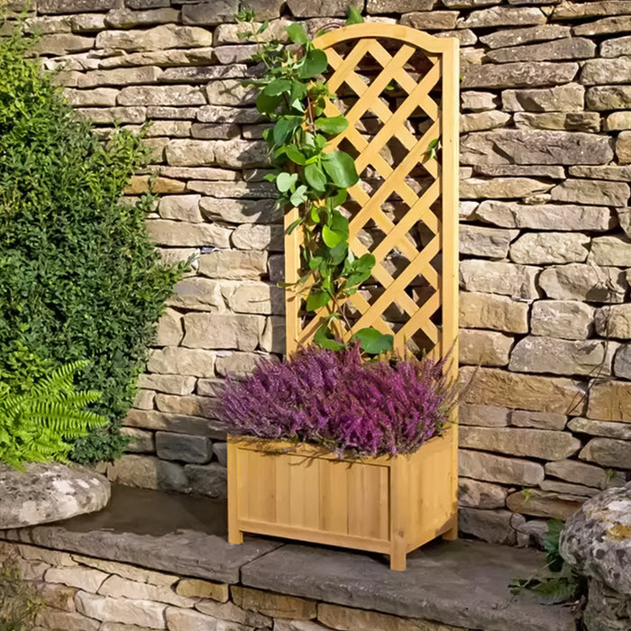 Lattice Wooden Garden Planter - Medium