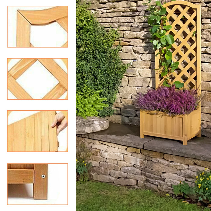 Lattice Wooden Garden Planter - Medium