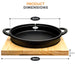 Dimensions Cast Iron Frying Pot Pan With Wood Board