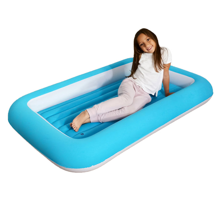 Single Kids Blow Up Bed Blue