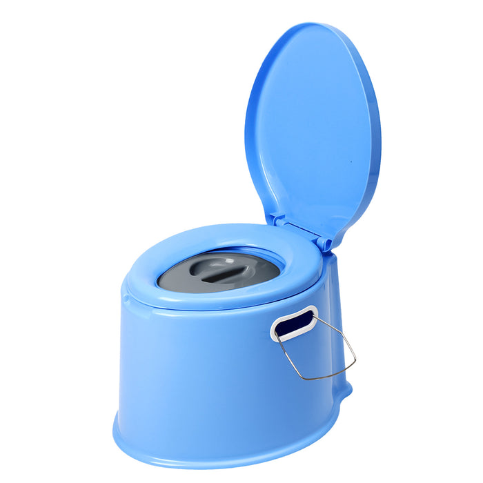 6L Large Portable Compact Potty Camping Toilet Blue