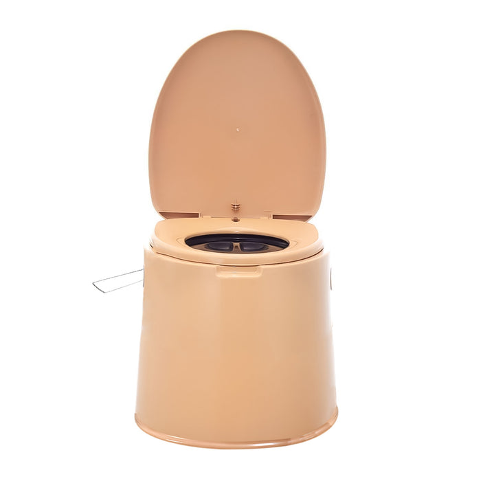 6L Large Portable Compact Potty Camping Toilet Brown