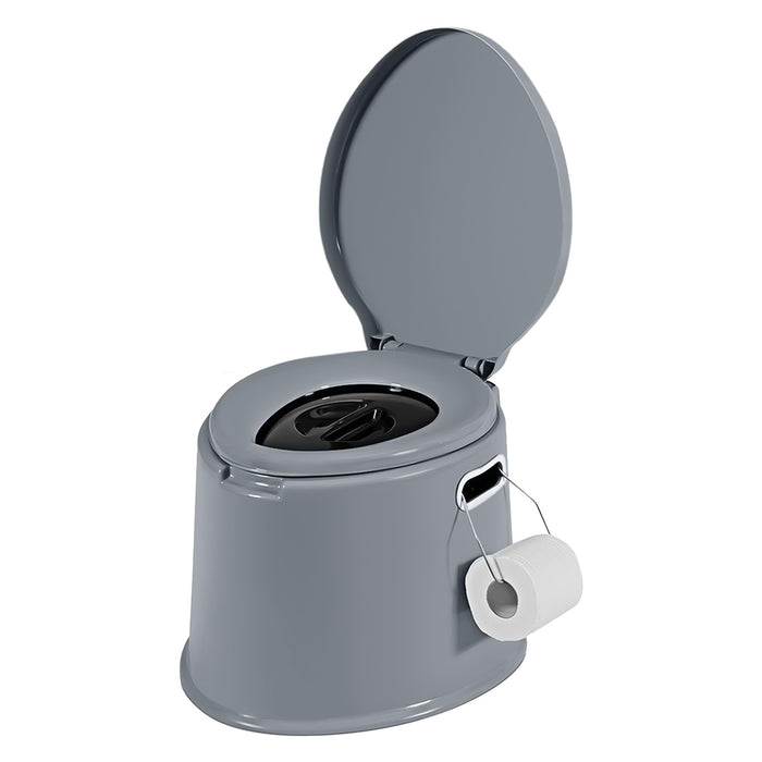 6L Large Portable Compact Potty Camping Toilet Grey