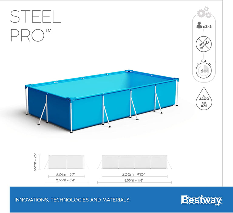 Bestway Family Rectangular Steel Swimming Pool