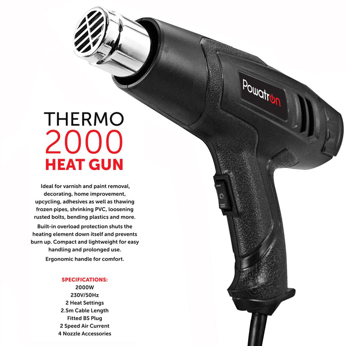 Hot Air Heat Gun Gun 4 Nozzles Electric 2000W