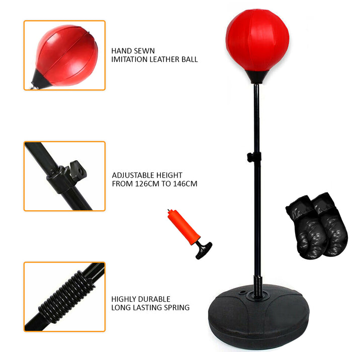 Adult Boxing Standing Punch Ball Set With Gloves