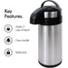 Key features 5L Tea/Coffee Flask