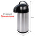 Dimensions 5L Stainless Steel Tea Coffee Flask